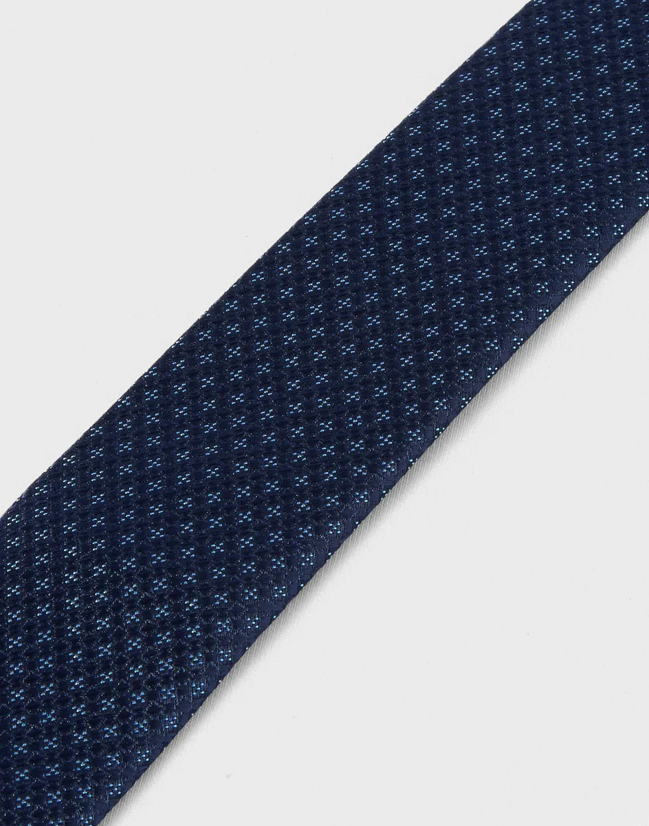 Cravate jacquard marine/ciel