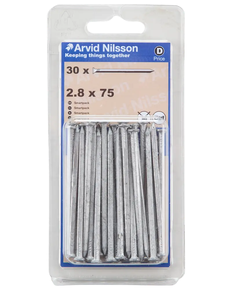 Arvid Nilsson Søm firkantet 2,8 x 75 mm 30-pak
