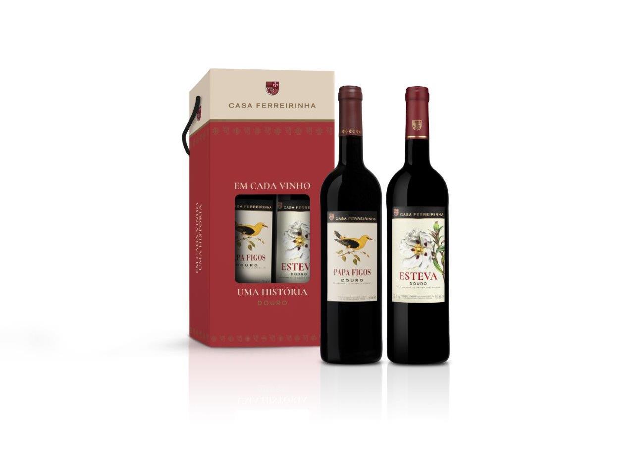 CONJUNTO VINHO TINTO CASA FERREIRINHA PAPA FIGOS   ESTEVA 2X0.75L
