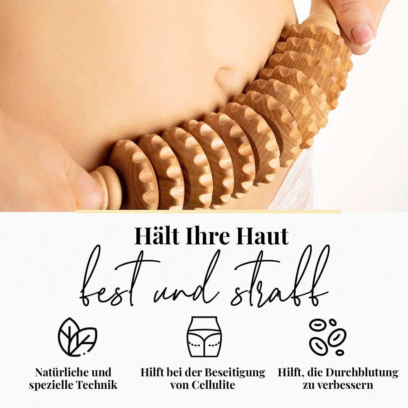 tuuli Maderotherapie Holz Set Massagegerät Roller Cellulite Lymphdrainage Gerät