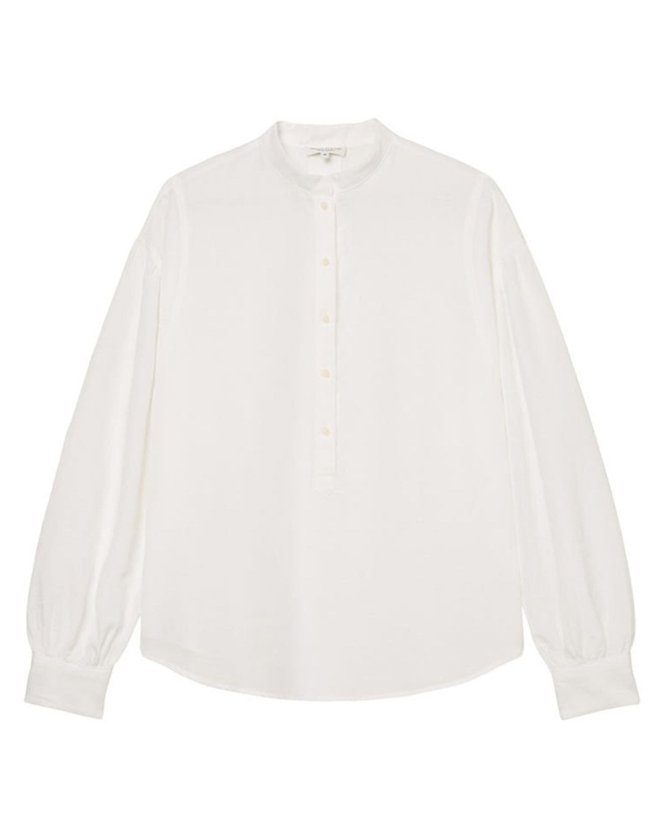 Marc O'Polo Chemise en Coton & Lin Col Tunis blanche