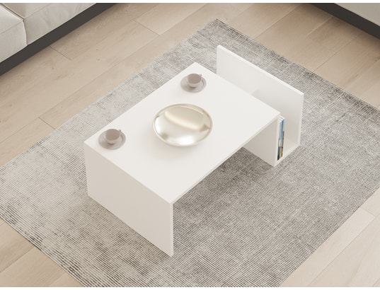 CONCEPT1 - Table basse Mémo blanc 86,8 x 50 x h32,4cm