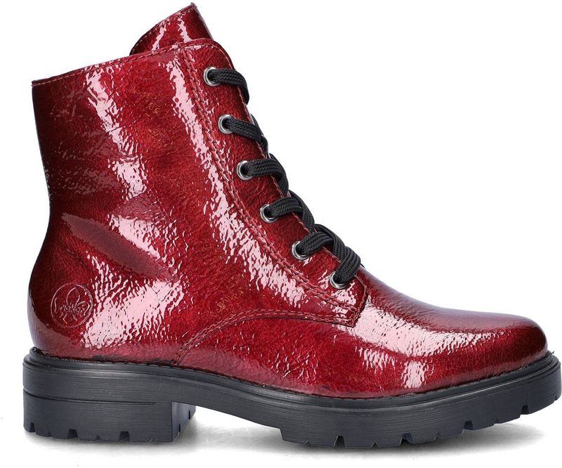 Rieker - Veterboots - Lak - Dames - Antistress-voetbed - Rubber loopzool