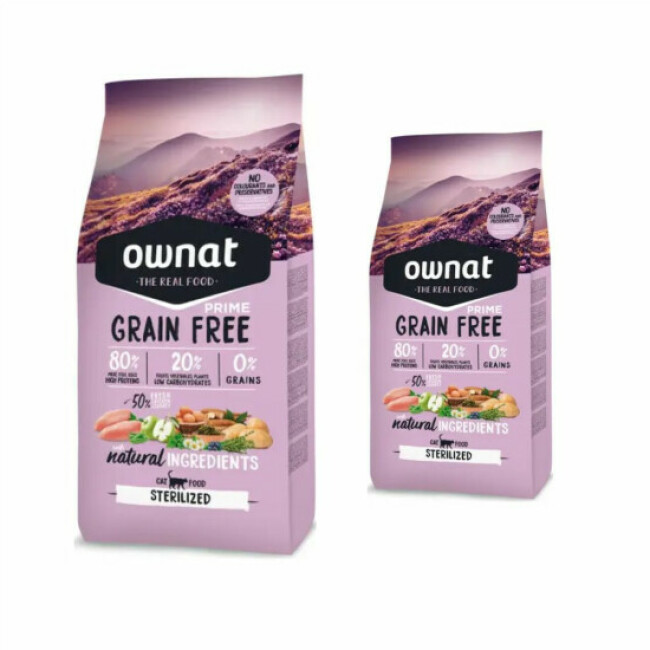 Ownat Grain Free Prime Sterilized pour chat adulte stérilisé