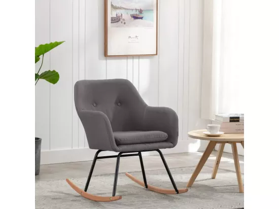 Chaise à bascule Gris clair Tissu