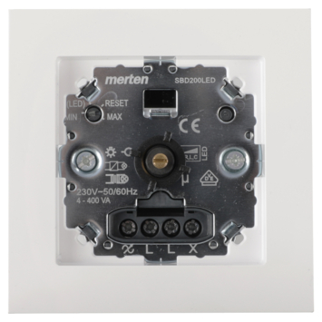 Merten inbouw dimmer led/gloei/halogeen 4-400 watt