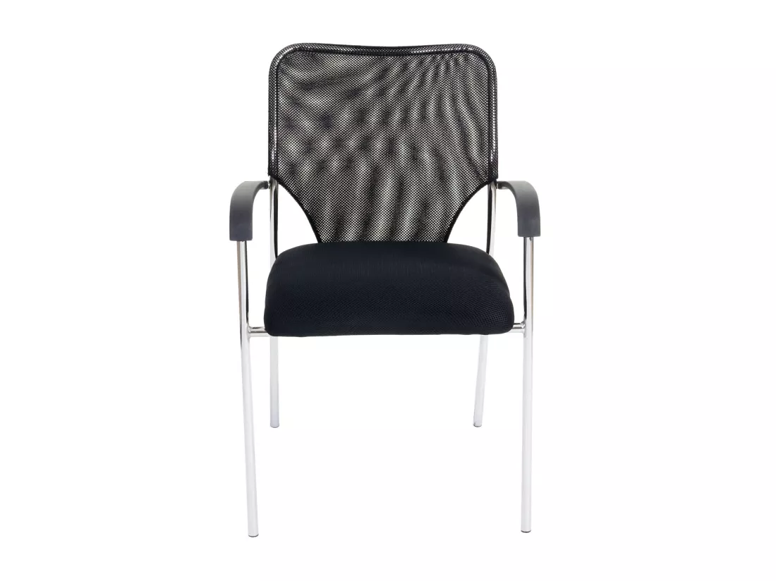 Chaise visiteur Tucson (lot de 2), siège noir, dossier noir
