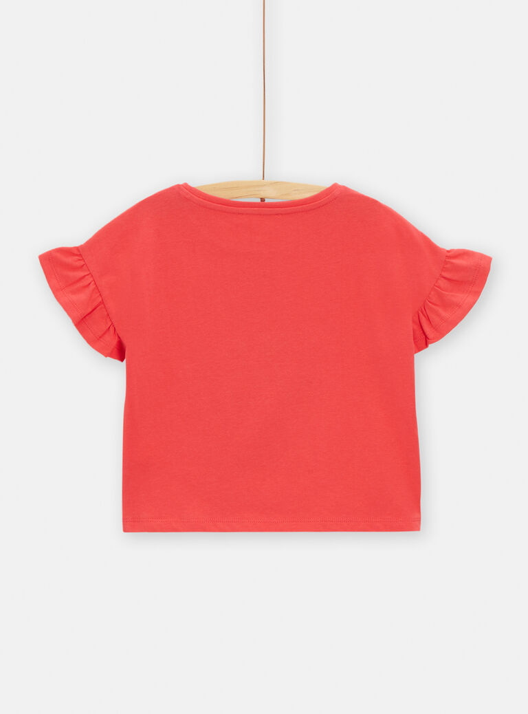 T-shirt animation chien avec fleurs pour fille