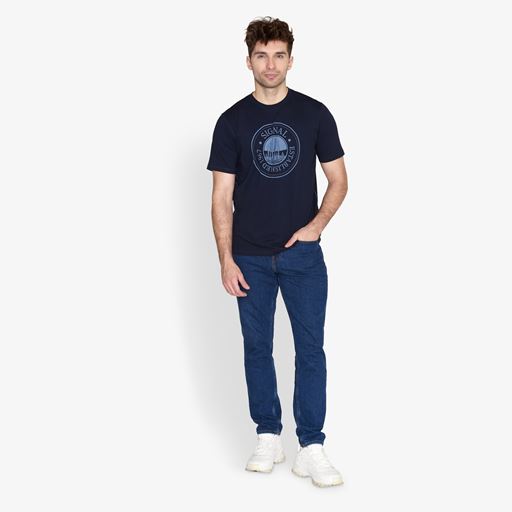 Signal Poss Print T-shirt, Deep Marine, S