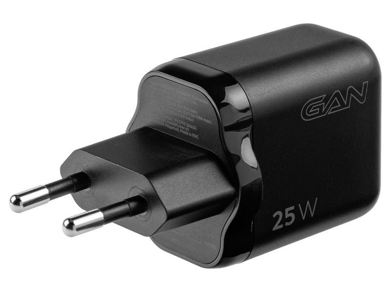 onit USB-Wandladegerät Dual 1C1A 25 W GaN Schwarz Ladeadapter mit einem USB-C- und einem USB-A-Port