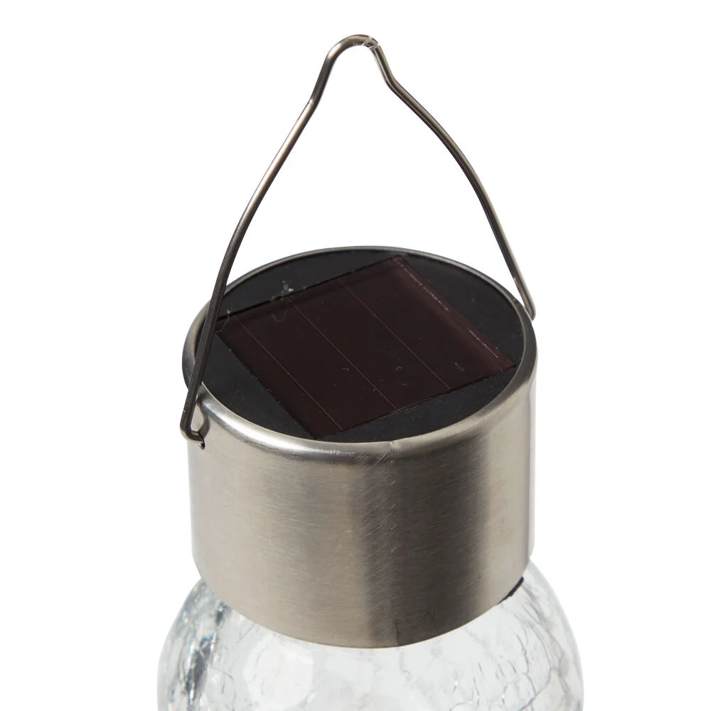 Lampe solaire verre froissé à suspendre