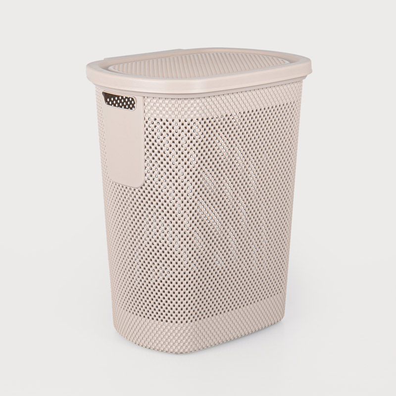 Coffre à linge 'Nickel' avec couvercle