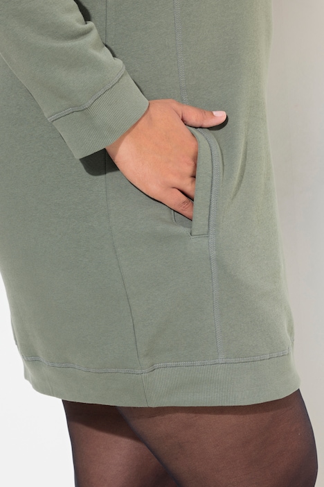 Sweatkleid, Stehkragen, Langarm, Taschen