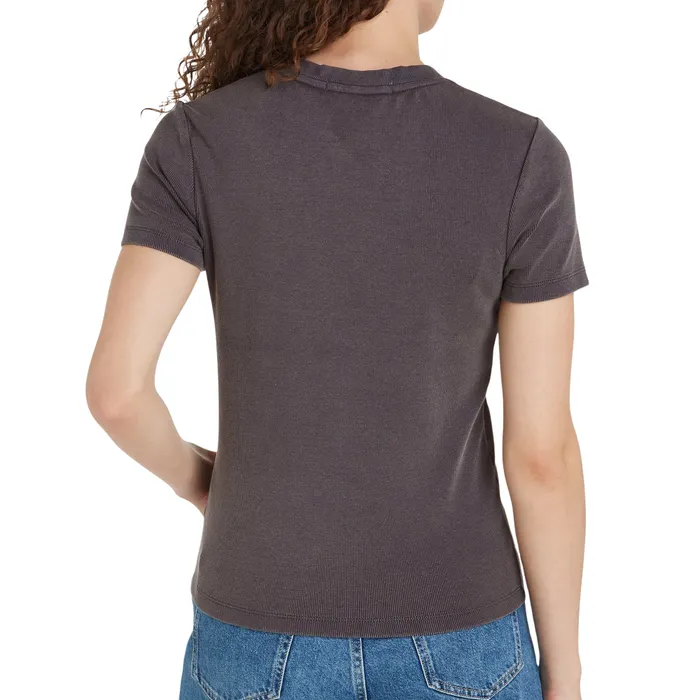 Calvin Klein Label Washed Rib Slim Shirt Dames