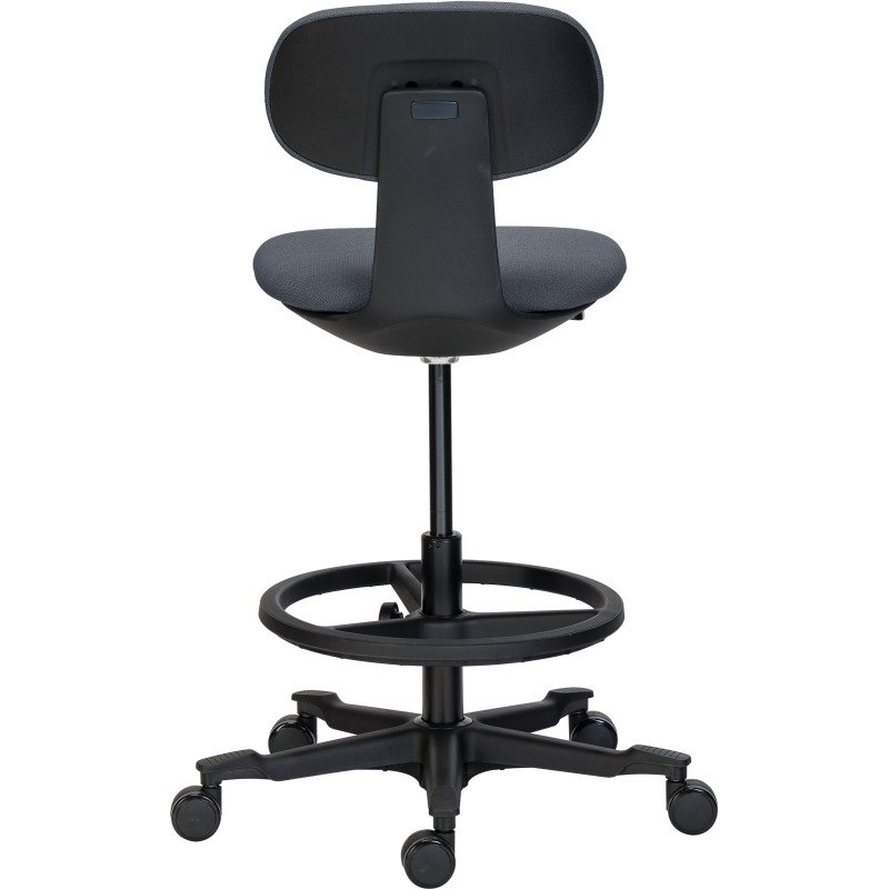 Chaise assis-debout ZERTY tissu - dossier bas - sans accoudoirs - mécanisme haut/bas - pieds noir