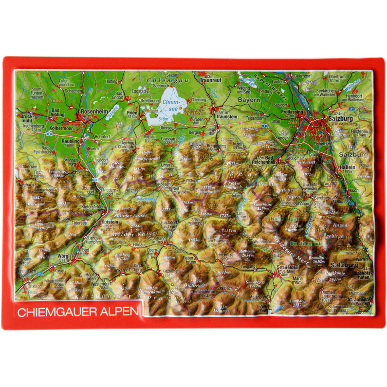 Georelief 3D Reliefpostkarte Chiemgauer Alpen