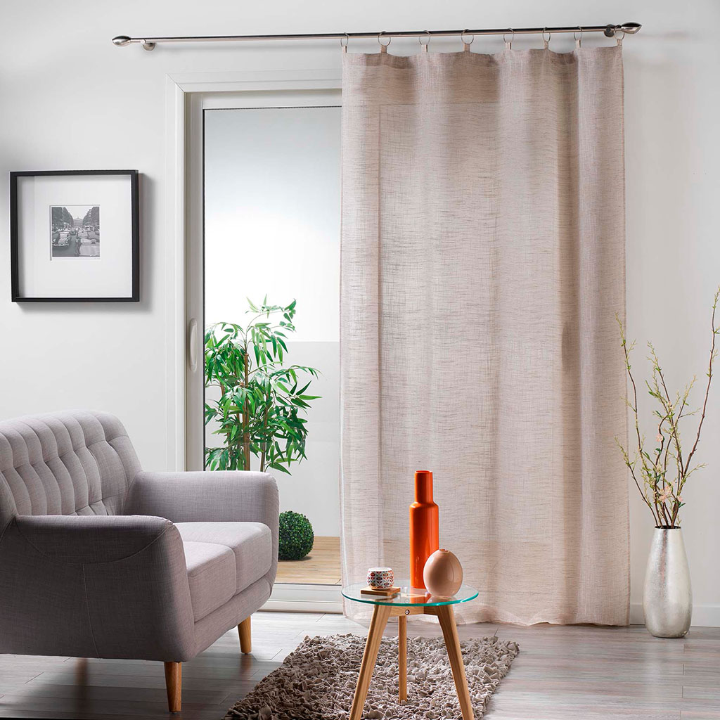 Panneau voilage à anneaux MILZA beige 140x240cm