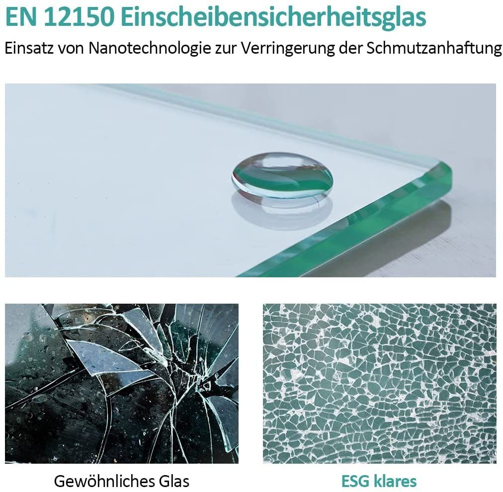 EMKE Hoekdouchecabine, hoekinstap, scharnierdeur, 800 mm x 900 mm, douchewand met draaideur, 195 cm