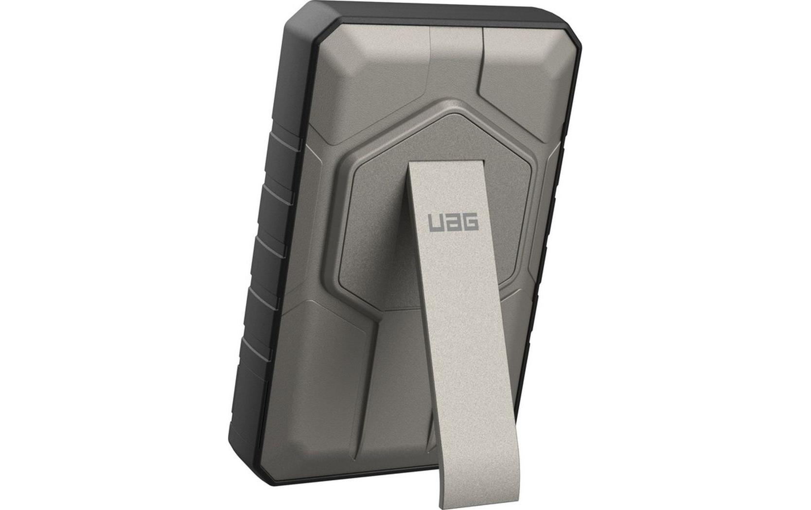 Rugged 10K Wireless Power Bank 10000 mAh Schwarz/TitaniumPowerbank mit mehreren Anzeigemodi und verstellbarer Ständer für besseren Betrachtungswinkel