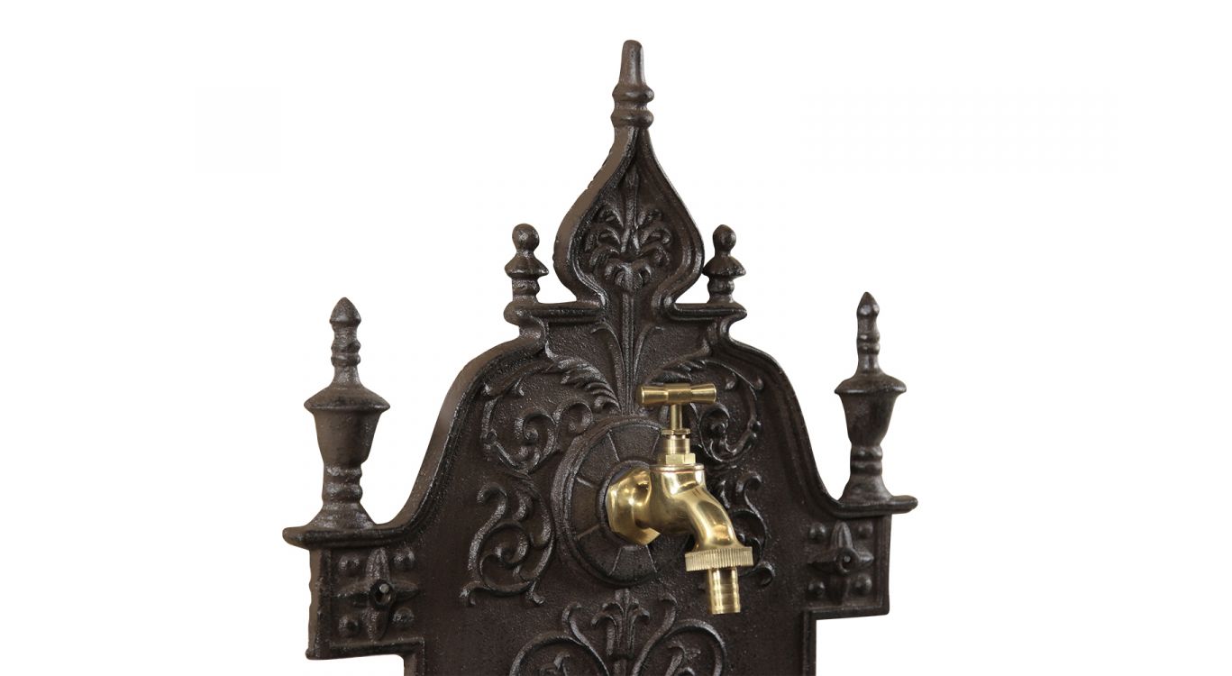 Fontaine de jardin aluminium marron 44x22.5x77.5cm