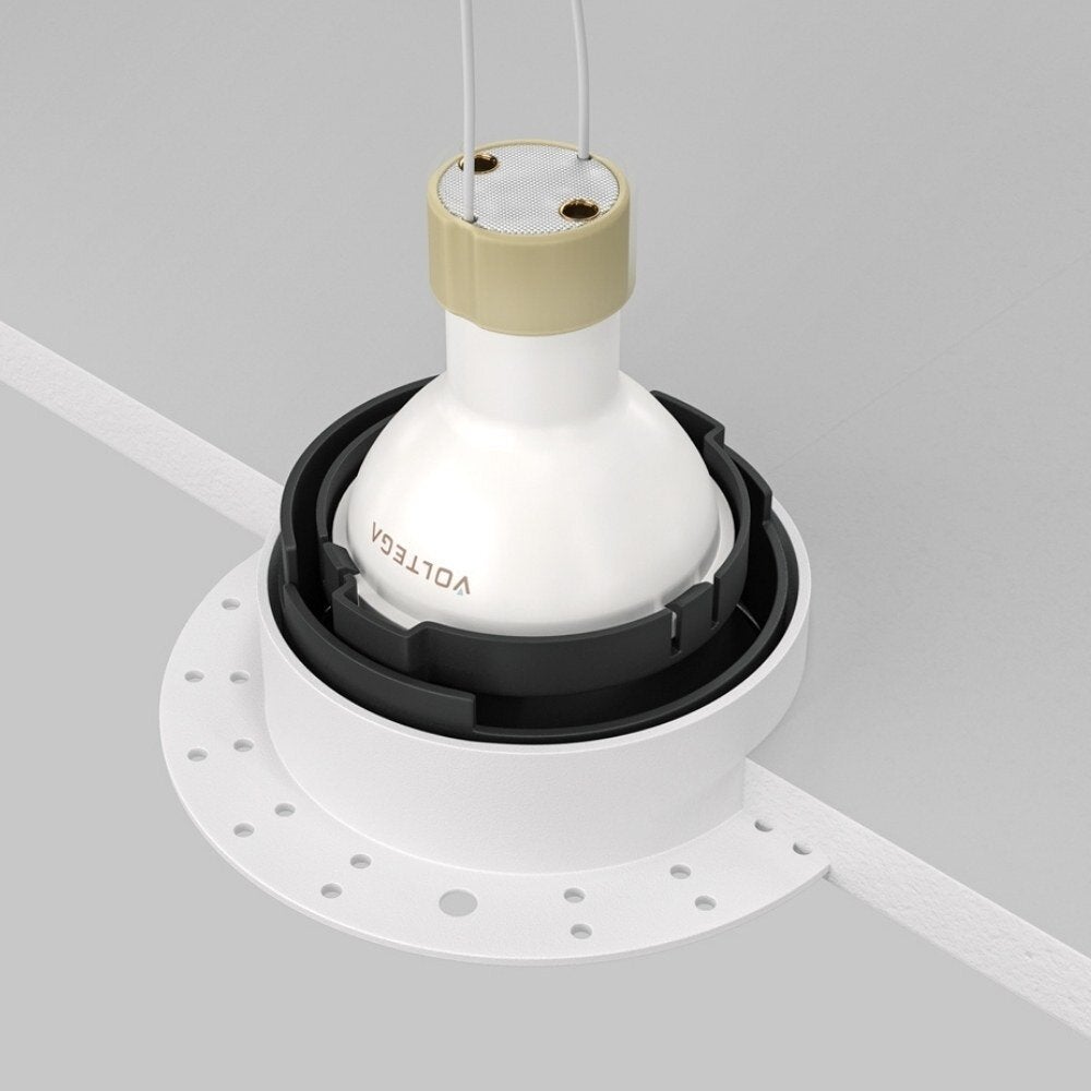 Deel inbouw plafondspot in zwart GU10 102mm