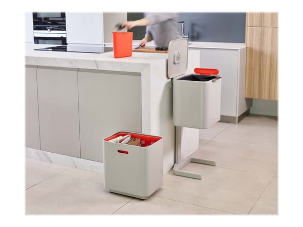 Joseph Joseph Totem Max - Søppelbøtte - flip lid / drawer - 60 L - sten
