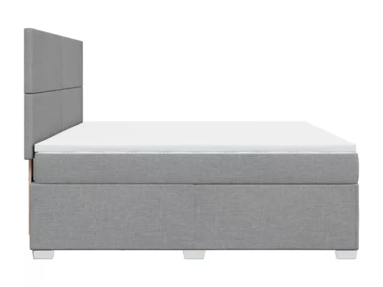 Sommier à lattes de lit avec matelas Gris clair 180x200cm Tissu