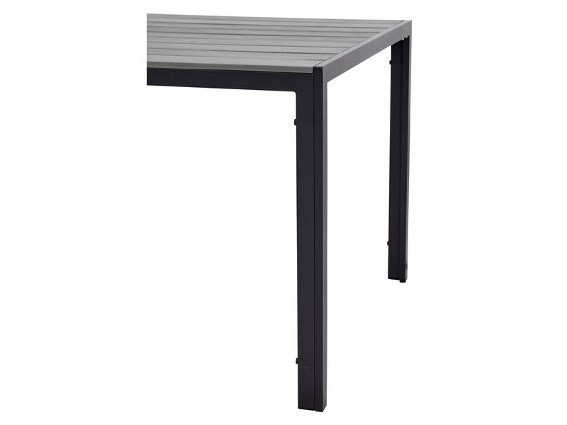 COCON Tisch Alice, 150 x 90 cm, Grau/Schwarz Gartentisch für Terrasse, Balkon oder Loggia