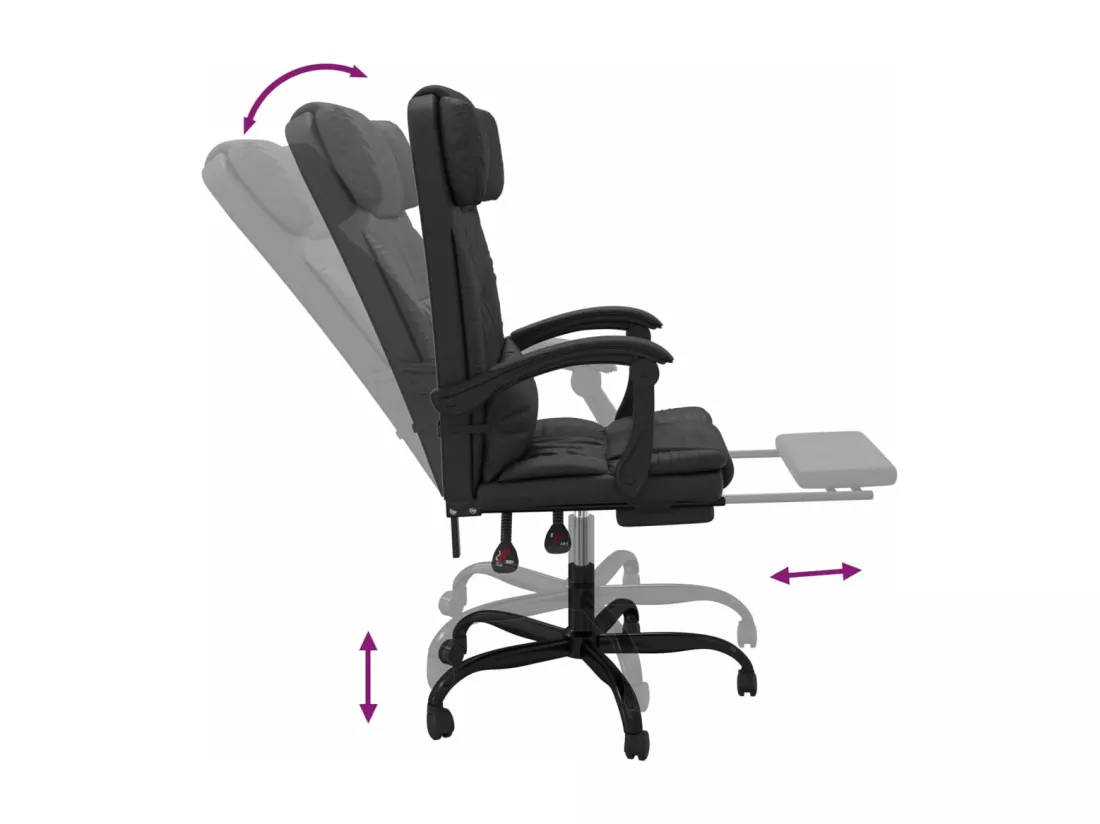 Fauteuil inclinable de bureau Noir Similicuir