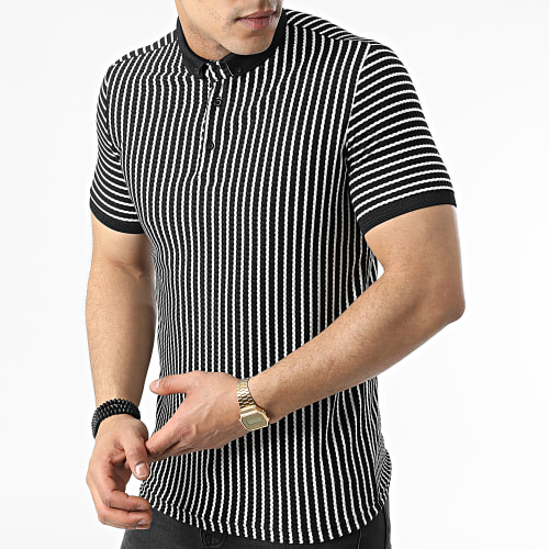 Polo A Manches Courtes 1750 Noir Blanc
