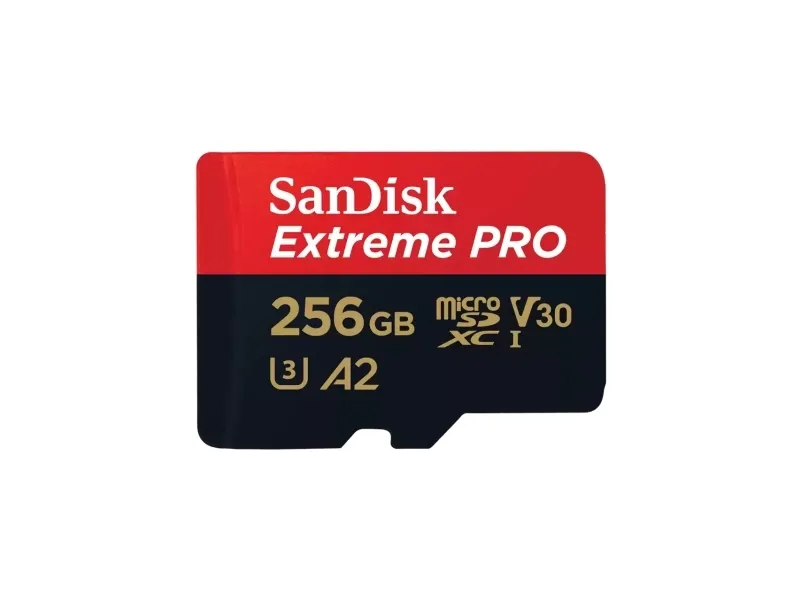 SanDisk Extreme Pro - Flashhukommelseskort (microSDXC til SD adapter inkluderet) - 256 GB - A2 / Video Class V30 / UHS-I U3 / Class10 - microSDXC UHS-I