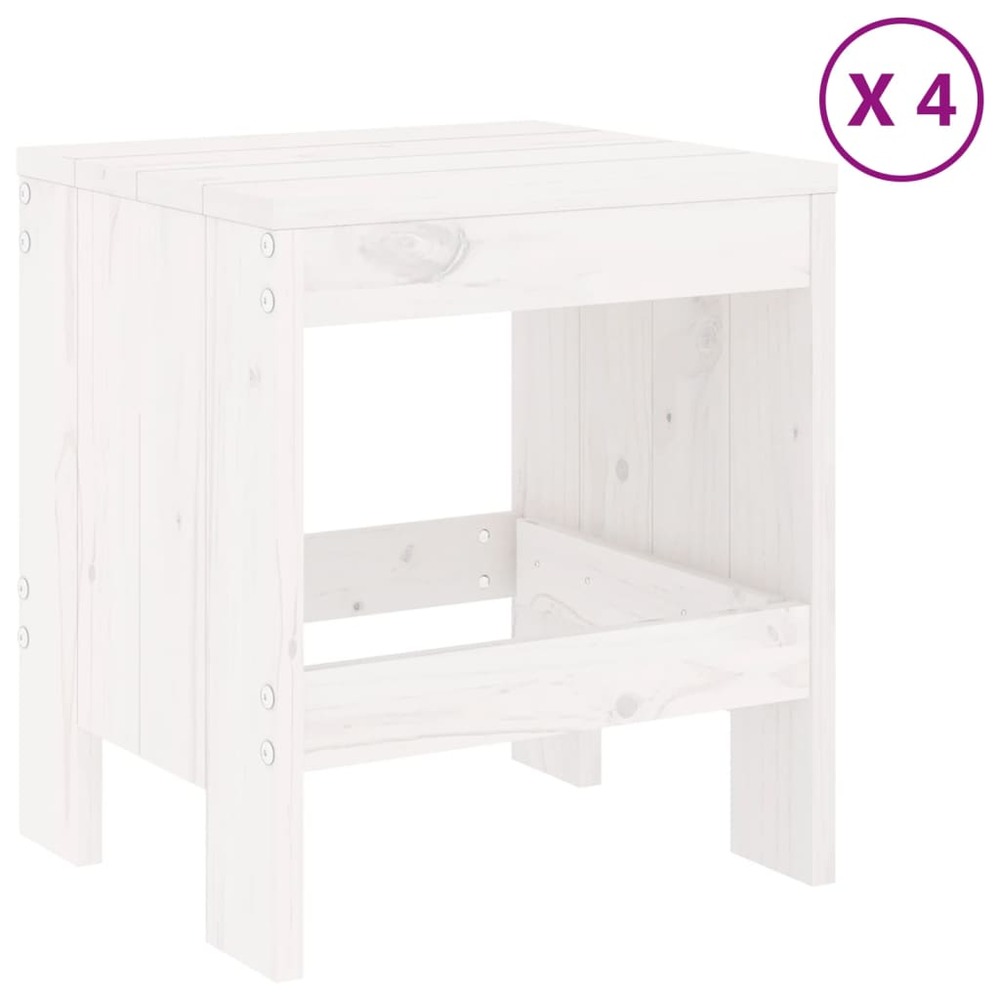 Ensemble à dîner de jardin 5 pcs blanc bois massif de pin