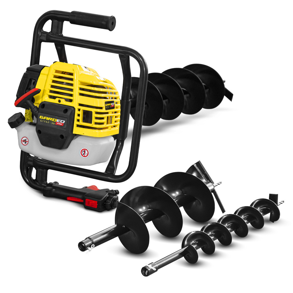 Tarière thermique 52cc + 3 mèches 100 - 150 et 200mm - gardeo