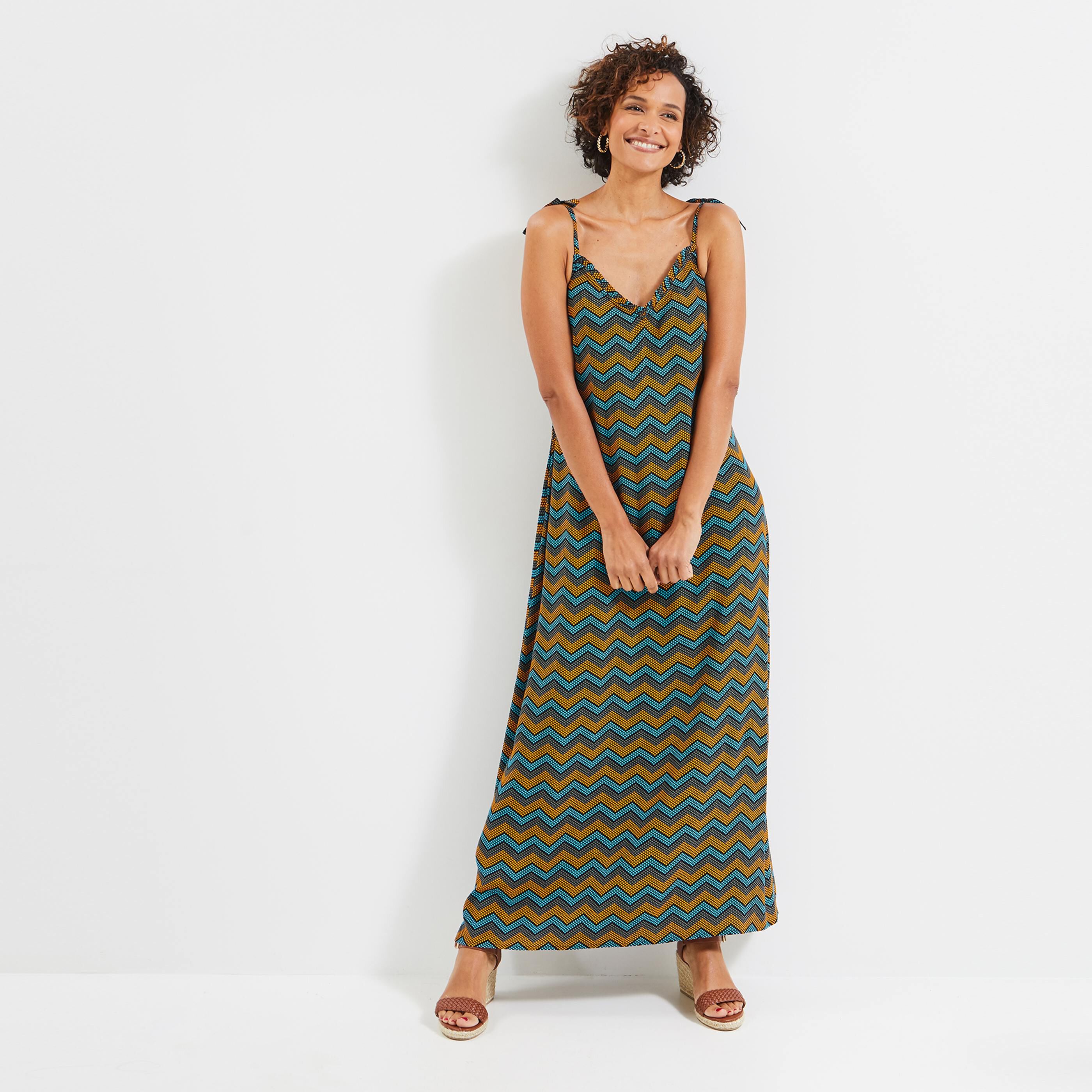 Robe longue femme - BLEU VERT