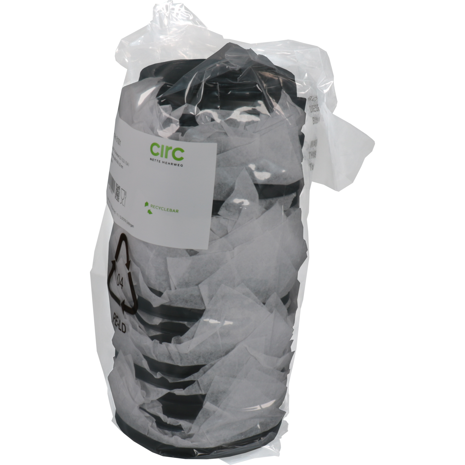 Circ Deksel, PP, rond, reusable, Ø96mm, 25mm, transparant/grijs