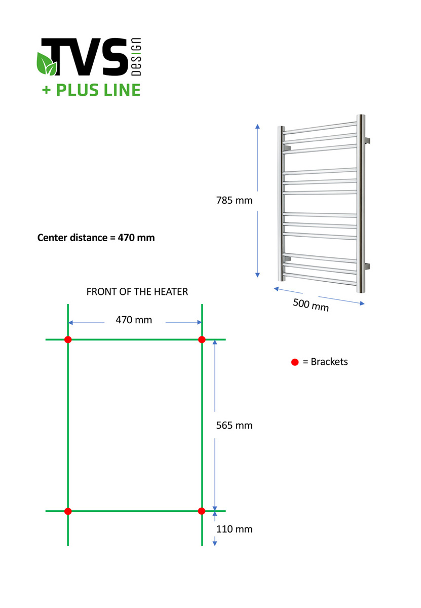 TVS Design Plus handdoekradiator goud geborsteld 189W 78,5x50cm