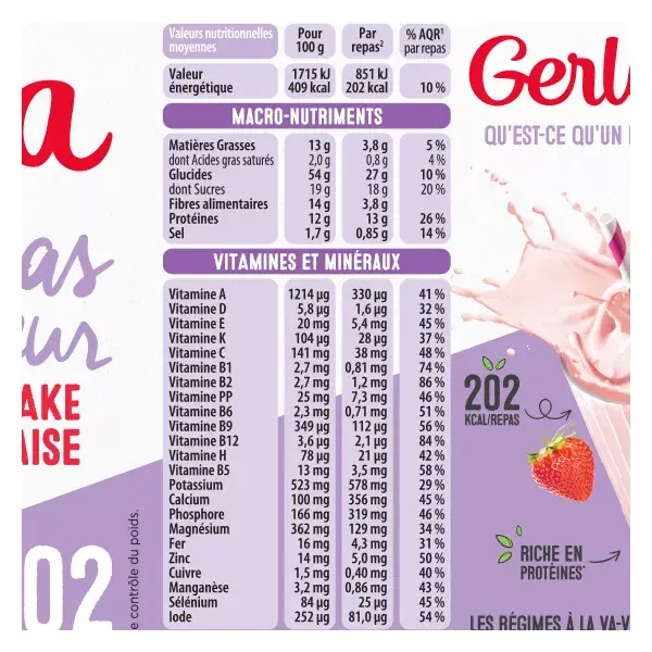 Gerlinéa Refeição Emagrecedora Milkshake de Morango 436g