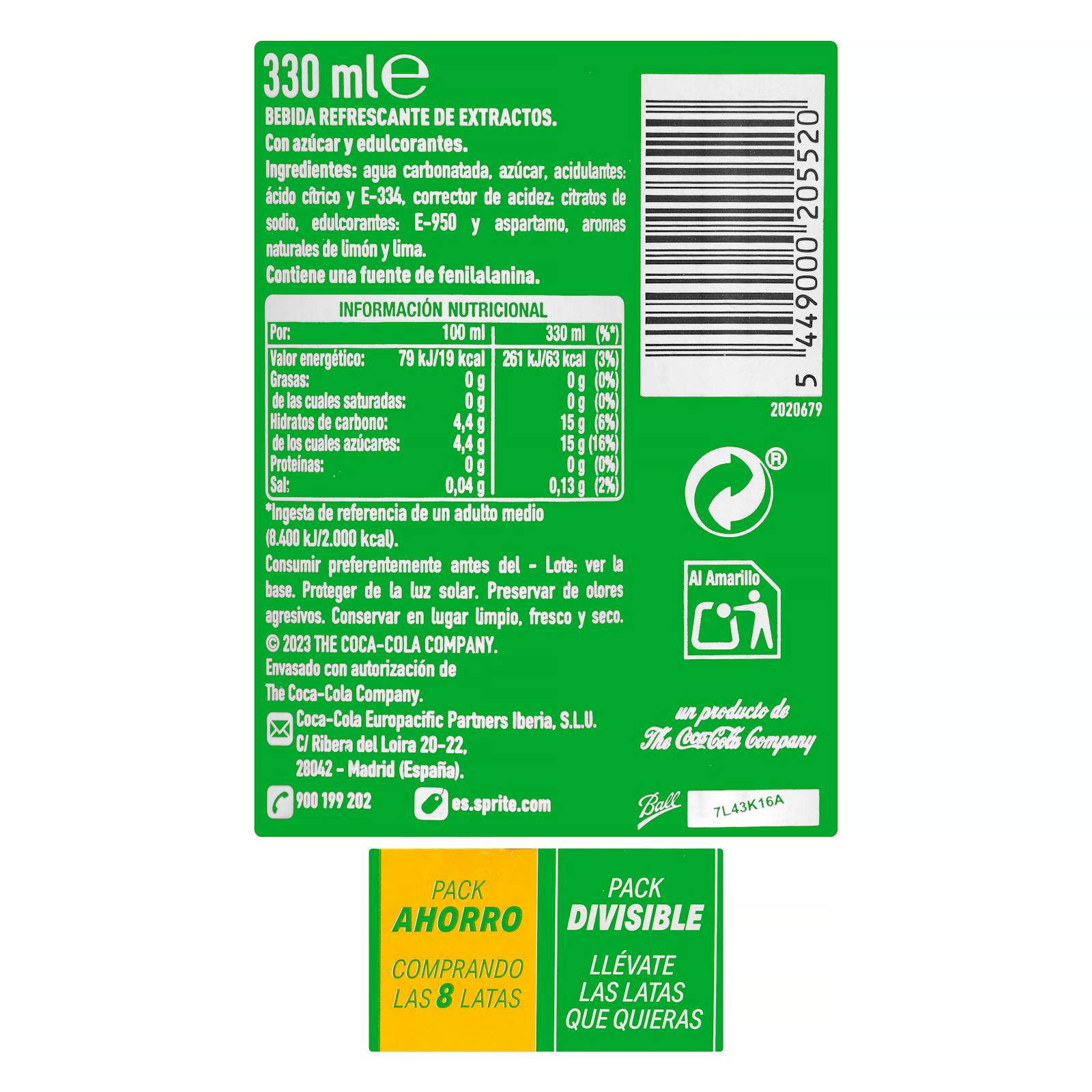 Sprite soda citron-citron vert