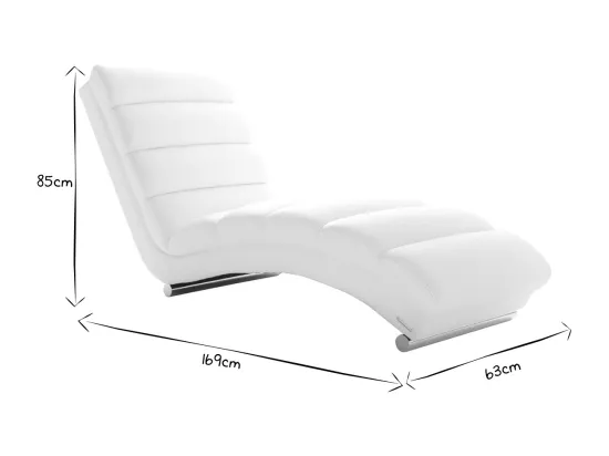 Chaise longue / fauteuil design noir et acier chromé TAYLOR