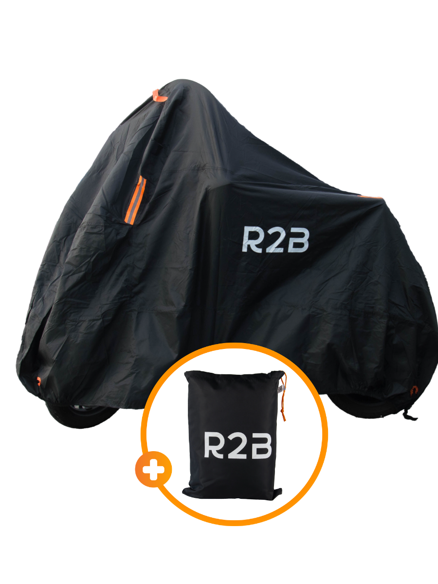 R2B waterdichte fietshoes met opbergtas - Black
