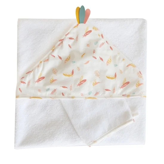 Happy Coffret Sortie de bain + Gant   Imprimé Écru        de               Domiva