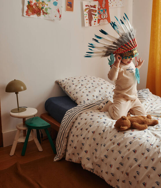 Housse de couette et taie pour enfant imprimés bateaux