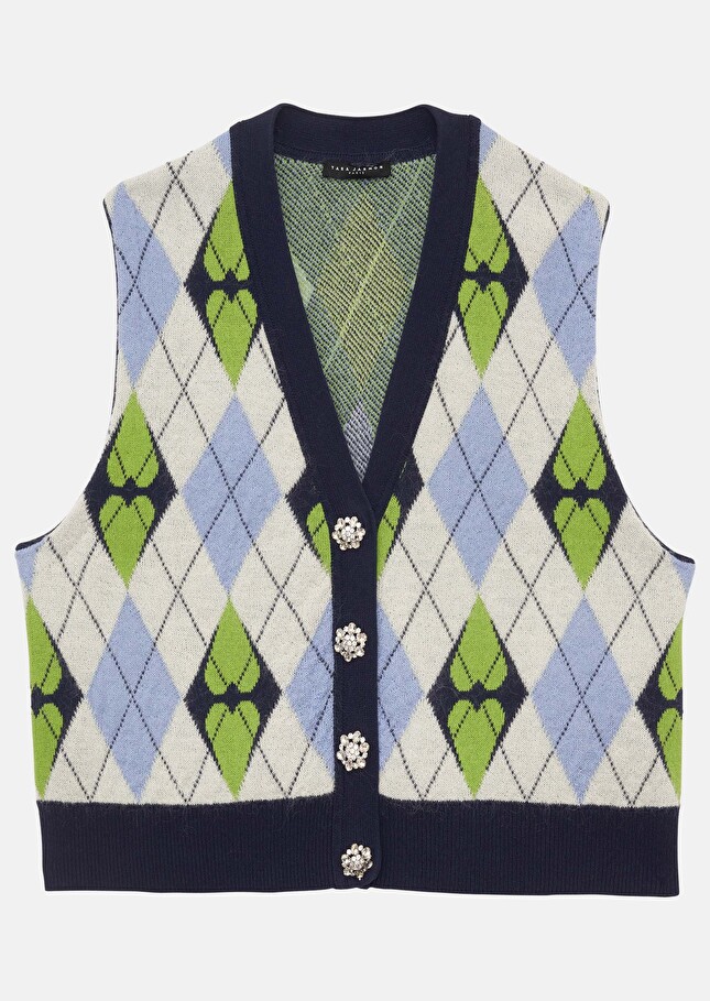 Gilet Georgesbleu en coton et mohair