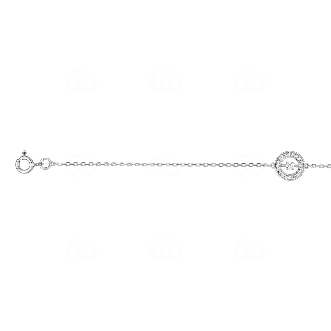 Armband 925 Silber rhodiniert mit Zirkonia 19cm