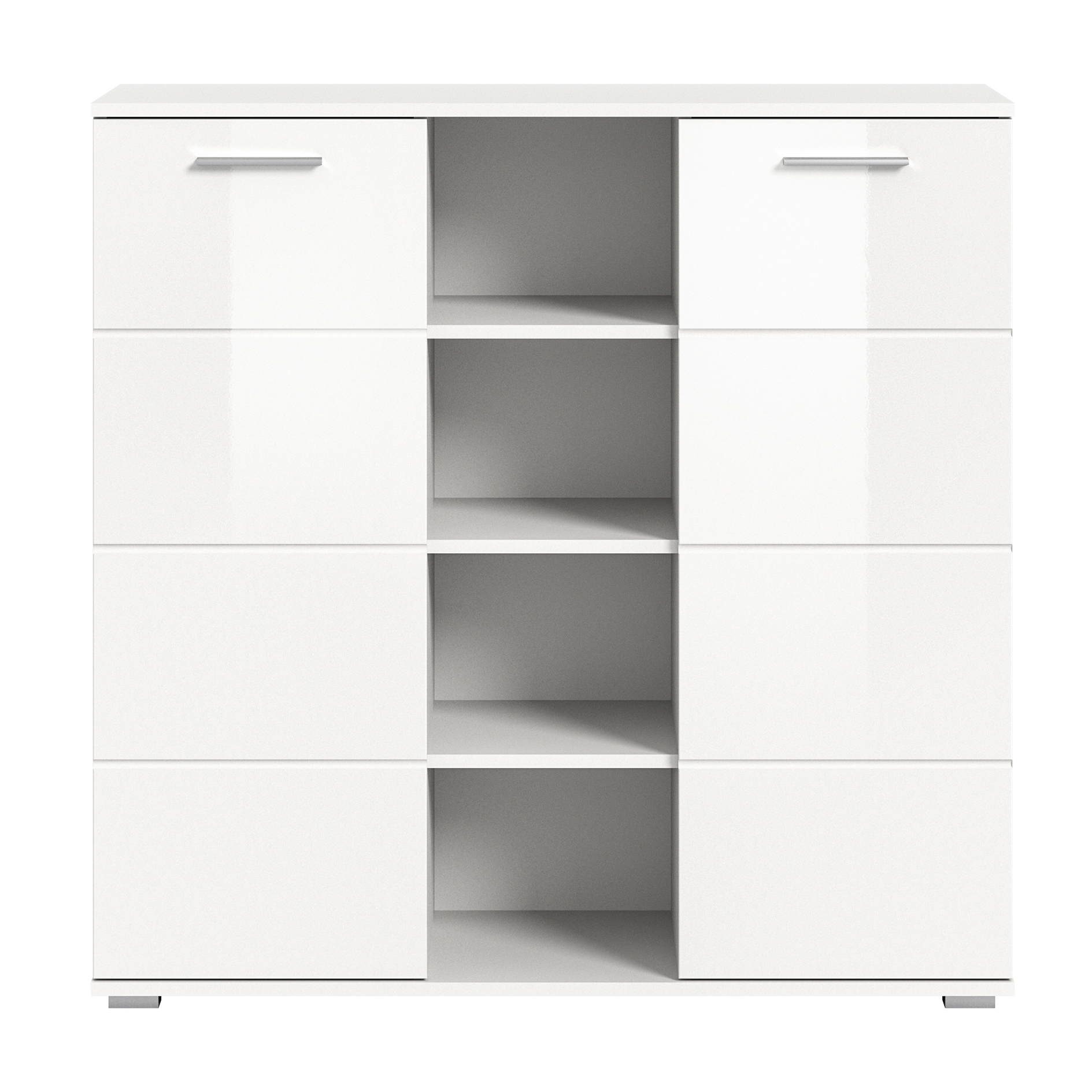 Kommode PREGO - weiß Hochglanz-weiß - 110 cm
