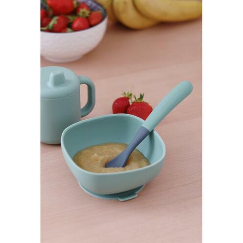 Lot de 4 Cuillères 1er Âge Silicone Mineral/Sage Green - BEABA