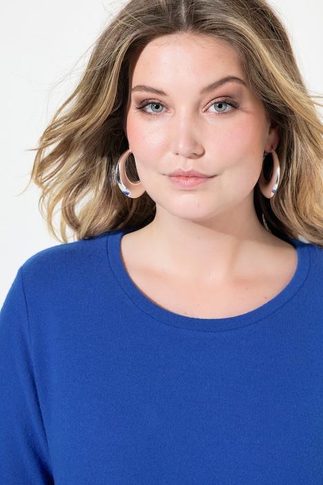 Pullover, A-Linie, gerundeter Saum, 3/4-Ärmel