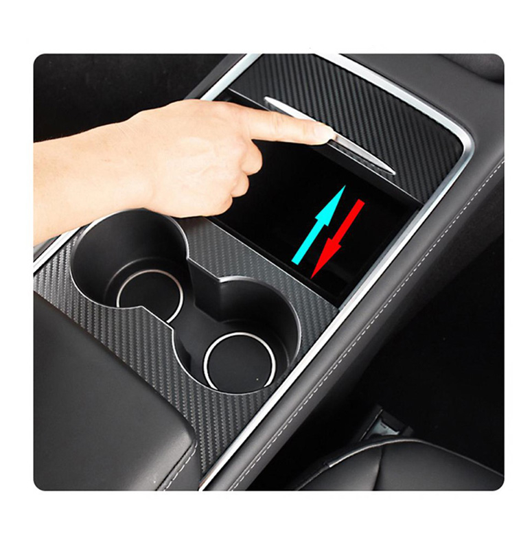 Tesla Model 3 / Y Mittelkonsolen Schutzfolie Selbstklebender Abdeckungsschutz - Carbon Look