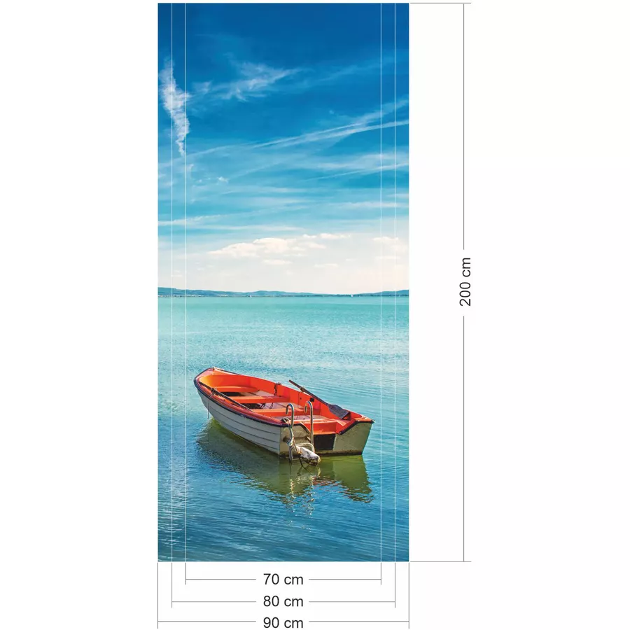 Nikima Türbild TB-18  selbstklebendes Türbild - Boot 0,9 x 2 m  - Türtapete Türposter bunt
