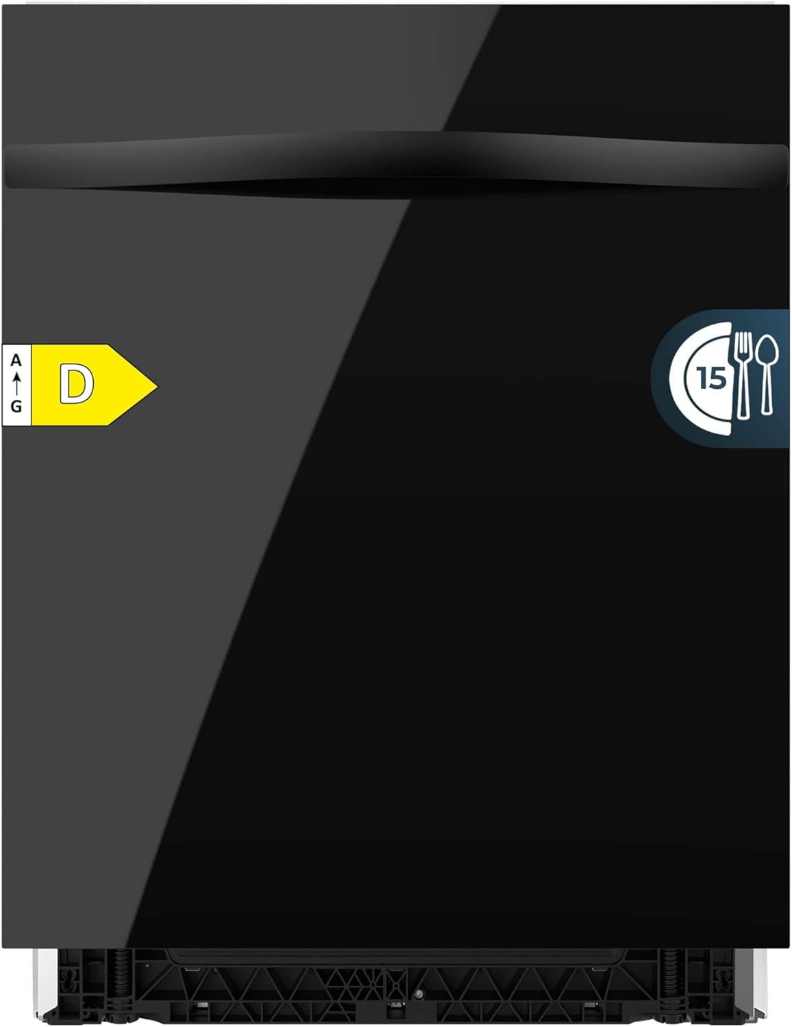 Cecotec Einbaugeschirrspüler 60 cm Bolero Aguazero 6320 Full-BI Black Glass D, 1900W, 15 Gedecke, 8 Programme, FullColor Bildschirm, Smart Wash, Turbo Dry+, AutoClean, Dual Zone Wash
